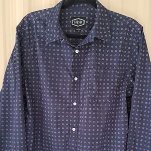 Gibson Men's Dark Blue Geometric Button-Down Shirt.  Size Large.
